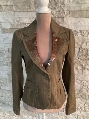DKNY Jeans Vintage inspired Sequin Lapel Jacket